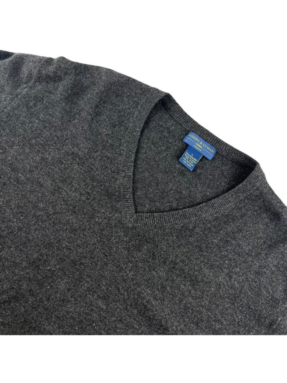 Joseph & Lyman Men's Cashmere V-Neck Sweater Gray • Large